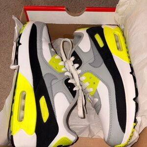 Nike Kids Sneakers - Gray, White, Neon Yellow